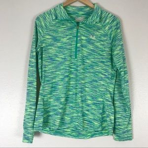 Under Armour Green/Blue Heathered Quarter Zip L